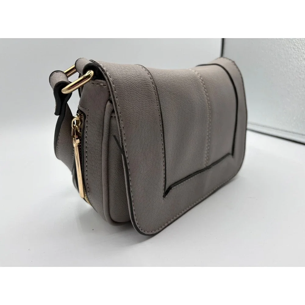 Dot Dash‎ Expandable Crossbody Bag Womens Small Grey Excellent Faux Leather